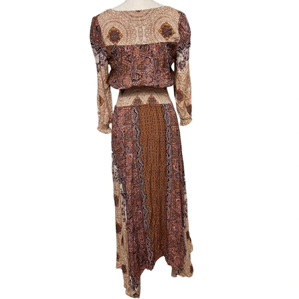 Free People Mexicali Rose Maxi Dress SZ XS Bohemian Feminine Coquette READ